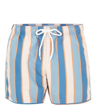 Tonal Blue and Orange Stripe Swim Shorts, £18, topman.com