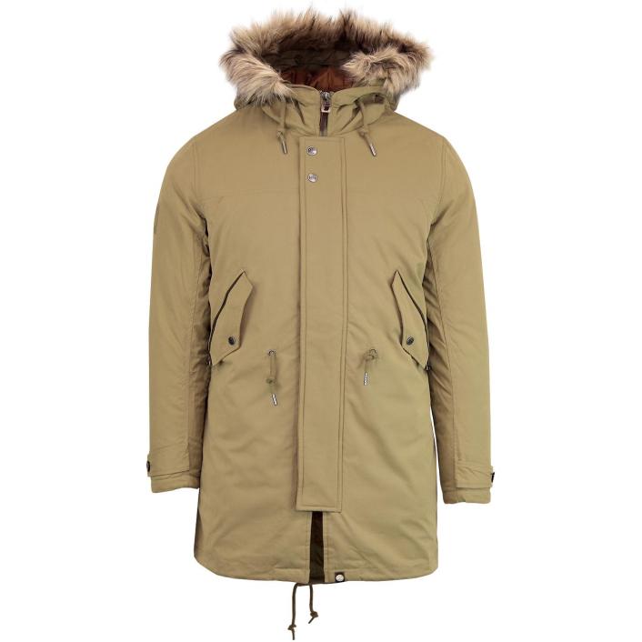 prettygreen-fur-hooded-jacet-khaki-front